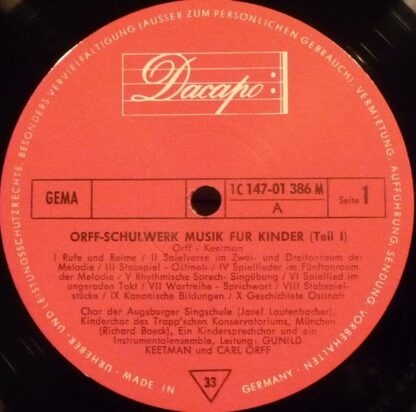 Dacapo 1 C 147-01 386/87 M - Carl Orff, Gunild Keetman - Orff Sc - Image 3