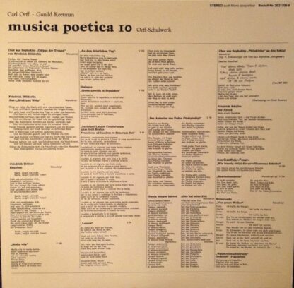 BASF 20 21030-8 - Carl Orff, Gunild Keetman - Musica Poetica Tei - Image 2