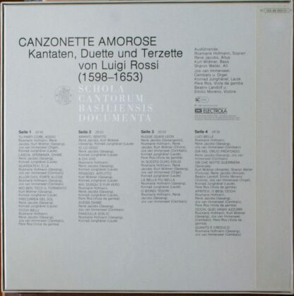 Deutsche Harmonia Mundi 1C 165-99 950/51 T - Luigi Rossi, Schola - Image 2