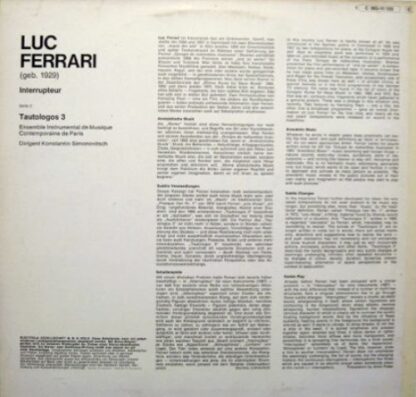 His Master's Voice 1 C 063 11133 - Luc Ferrari - Interrupteur / - Image 2