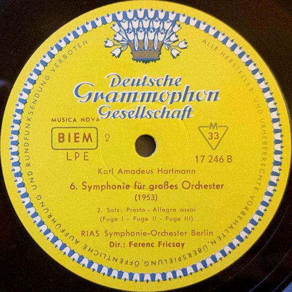 Deutsche Grammophon LPE 17 246 - Karl Amadeus Hartmann, Ferenc F - Image 4