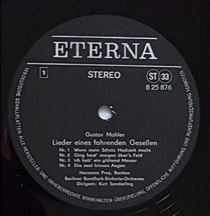 Eterna 8 25 876 - Gustav Mahler, Johannes Brahms, Rundfunk-Sinfo - Image 2