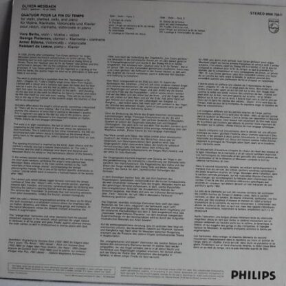 Philips 9500 725 - Olivier Messiaen - Quatuor Pour La Fin Du Tem - Image 2