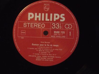 Philips 9500 725 - Olivier Messiaen - Quatuor Pour La Fin Du Tem - Image 3