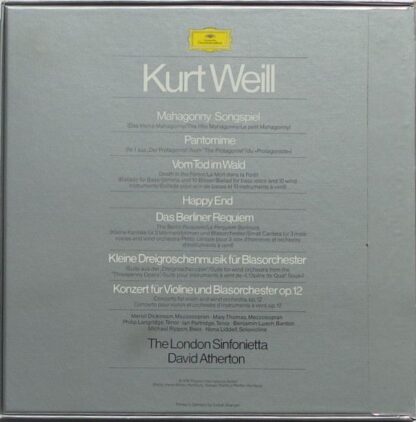 Deutsche Grammophon 2740 153 - Kurt Weill, London Sinfonietta, D - Image 2