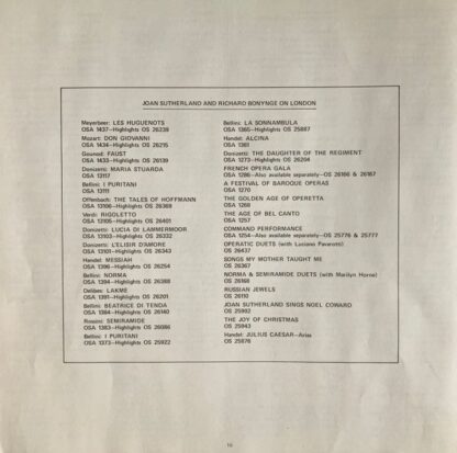 London Records OSA 12107 - Joan Sutherland, Tito Gobbi, Franco L - Image 9
