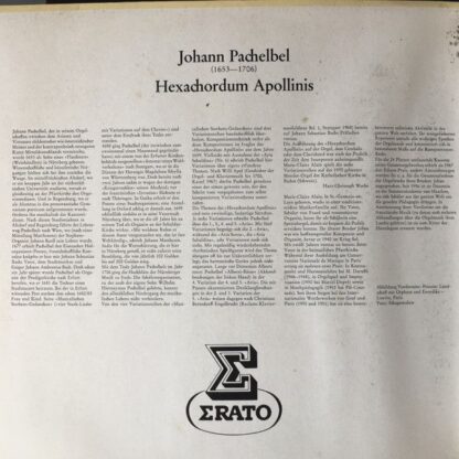 Erato ZL 30572 - Johann Pachelbel, Marie-Claire Alain - Hexachor - Image 3