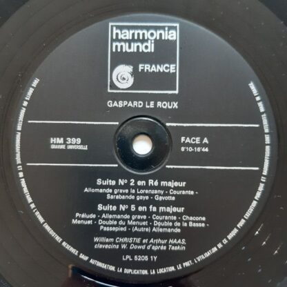 harmonia mundi France HM 399 - William Christie, Arthur Haas, Ga - Image 2