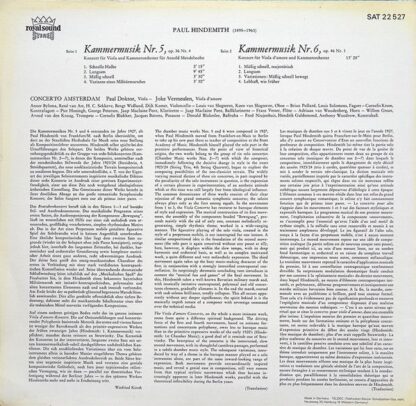 Telefunken SAT 22 527 - Paul Hindemith, Concerto Amsterdam - Kam - Image 2