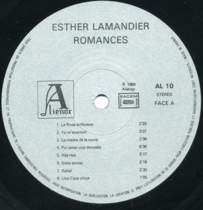 Aliénor AL 10 - Esther Lamandier - Romances (Chansons Et Complai - Image 3