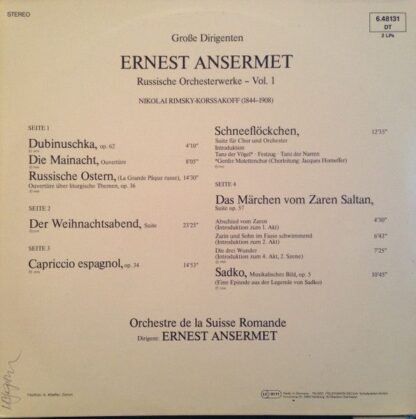 DECCA 6.48131 DT - Ernest Ansermet, L'Orchestre De La Suisse Rom - Image 2