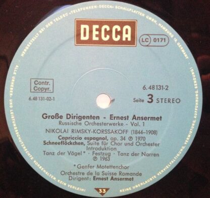 DECCA 6.48131 DT - Ernest Ansermet, L'Orchestre De La Suisse Rom - Image 6