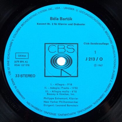 CBS J 213/O - Béla Bartók, Philippe Entremont, New York Philharm - Image 3