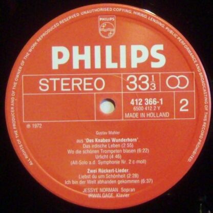 Philips 412 366-1 - Jessye Norman, Irwin Gage, Franz Schubert, G - Image 7
