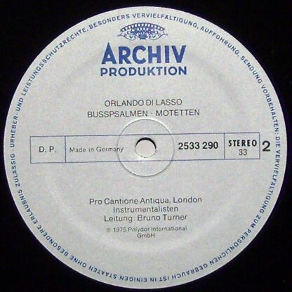 Archiv Produktion 2533 290 - Roland de Lassus, Pro Cantione Anti - Image 4
