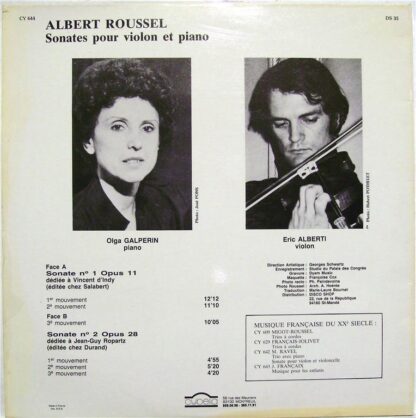 Cybelia CY 644 - Albert Roussel - Sonates Pour Violon Et Piano - Image 2