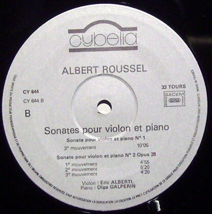 Cybelia CY 644 - Albert Roussel - Sonates Pour Violon Et Piano - Image 3