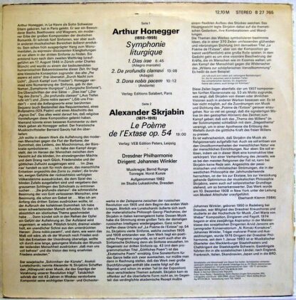 Eterna 8 27 765 - Arthur Honegger, Alexander Scriabin, Dresdner - Image 2