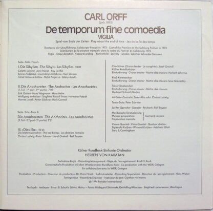 Deutsche Grammophon 2530 432 - Carl Orff, Herbert von Karajan - - Image 2