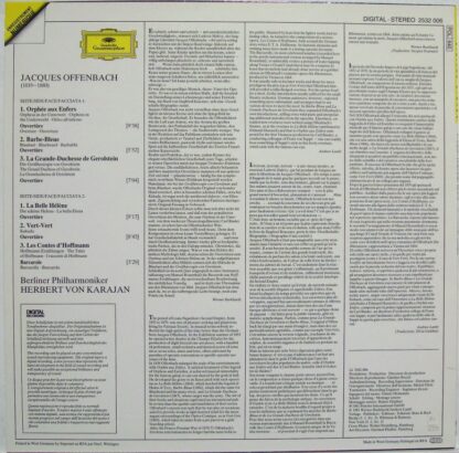 Deutsche Grammophon 2532 006 - Jacques Offenbach, Berliner Philh - Image 2