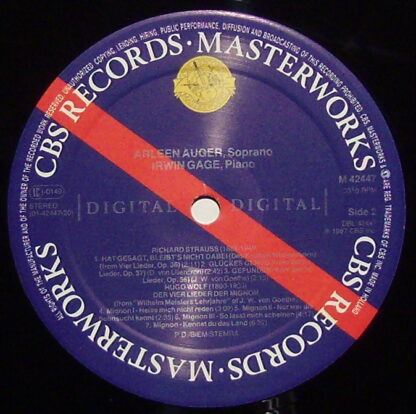 CBS Masterworks M 42447 - Arleen Auger, Irwin Gage, Wolfgang Ama - Image 2