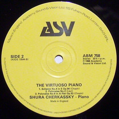 ASV ABM 758 - Shura Cherkassky - The Virtuoso Piano - Image 3