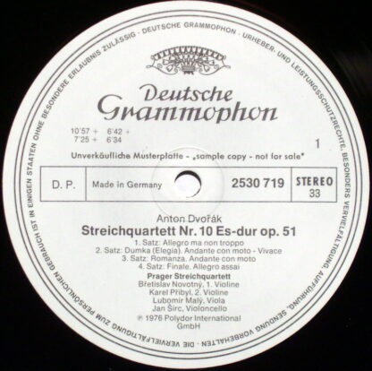 Deutsche Grammophon 2530 719 - Antonín Dvořák, Prague String Qua