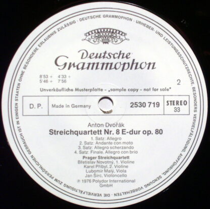 Deutsche Grammophon 2530 719 - Antonín Dvořák, Prague String Qua - Image 2
