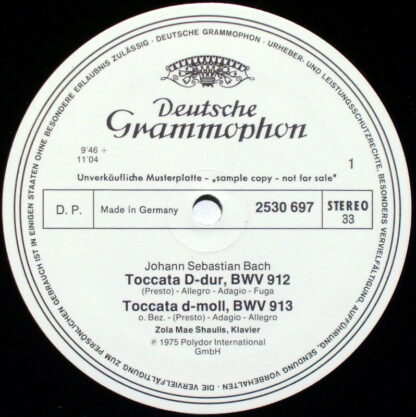 Deutsche Grammophon 2530 697 - Johann Sebastian Bach, Zola Mae S