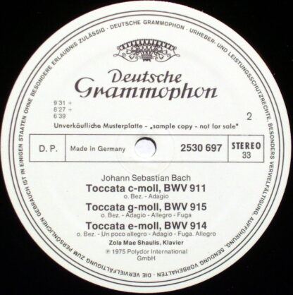 Deutsche Grammophon 2530 697 - Johann Sebastian Bach, Zola Mae S - Image 2