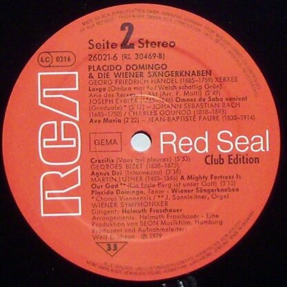 RCA Red Seal 26 021-6 - Placido Domingo, Die Wiener Sängerknaben - Image 3