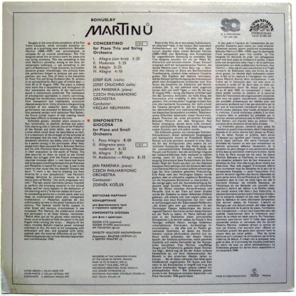 Supraphon 1410 2198 - Bohuslav Martinů, Josef Suk, Josef Chuchro - Image 2