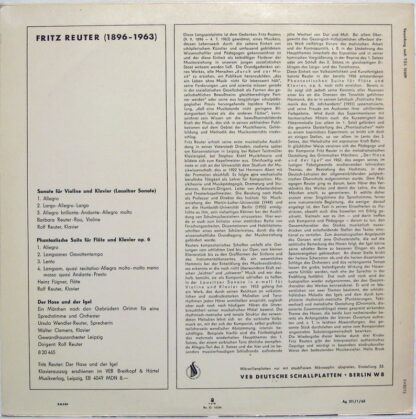Eterna 8 20 465 - Fritz Reuter (4) - Sonate Für Violine Und Klav - Image 2