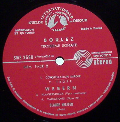 Guilde Internationale Du Disque SMS 2590 - Luciano Berio, Pierre - Image 3