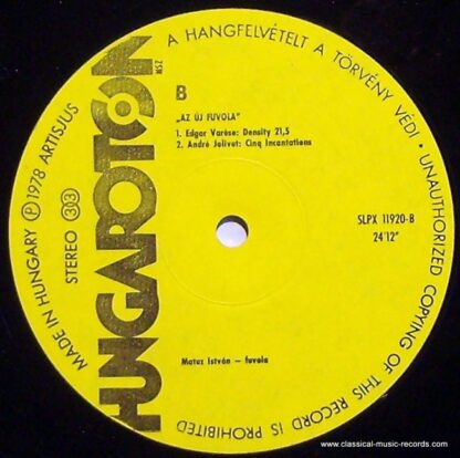 Hungaroton SLPX 11920 - István Matuz, Edgard Varèse, André Joliv - Image 7