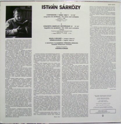 Hungaroton SLPX 12515 - Istvan Sarkozy - Confessioni / Concerto - Image 2