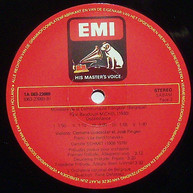 EMI Belgium 1A063-23989 - Raymond Baervoets, Paul-Baudouin Miche - Image 3