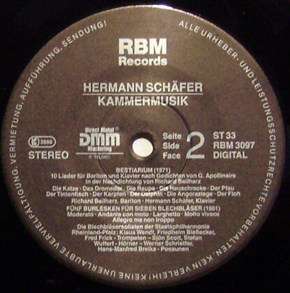 RBM Records RBM 3097 - Hermann Schäfer (2) - Kammermusik - Image 3