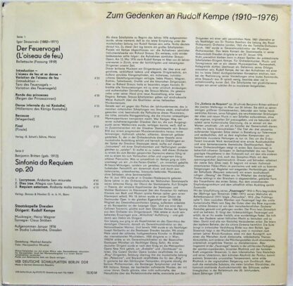 Eterna 8 27 012 - Igor Stravinsky, Benjamin Britten, Staatskapel - Image 2