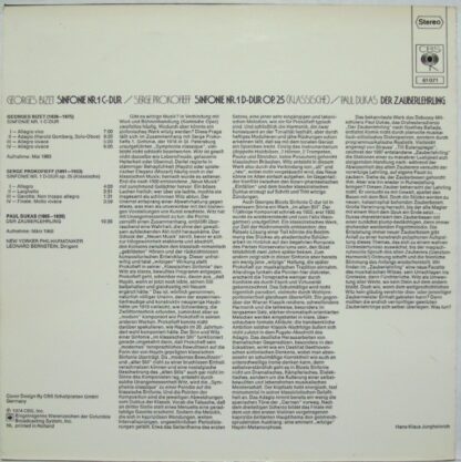 CBS 61 071 - Georges Bizet, Sergei Prokofiev, Paul Dukas, New Yo - Image 2