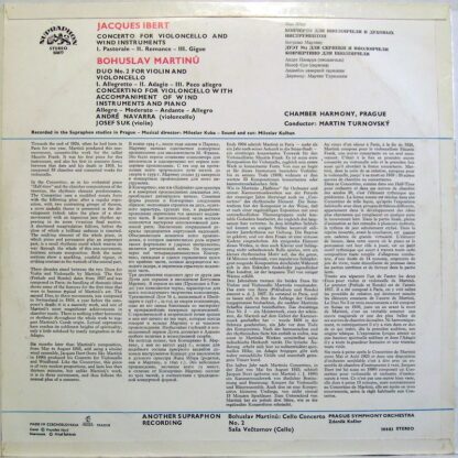 Supraphon SUA ST 50877 - Bohuslav Martinů, Jacques Ibert, André - Image 3