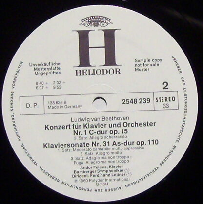 HELIODOR 2548 239 - Ludwig van Beethoven, Andor Foldes, Bamberge - Image 4