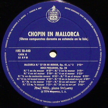 Hispavox HHS 10-440 - Joan Moll - Chopin En Mallorca - Image 3