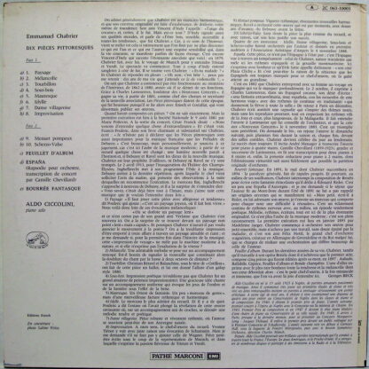 La Voix De Son Maître 2 C. 063-10003 - Emmanuel Chabrier, Aldo C - Image 2