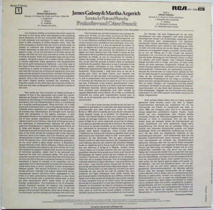 RCA Red Seal LRL1 5095 - James Galway, Martha Argerich, Sergei P - Image 2