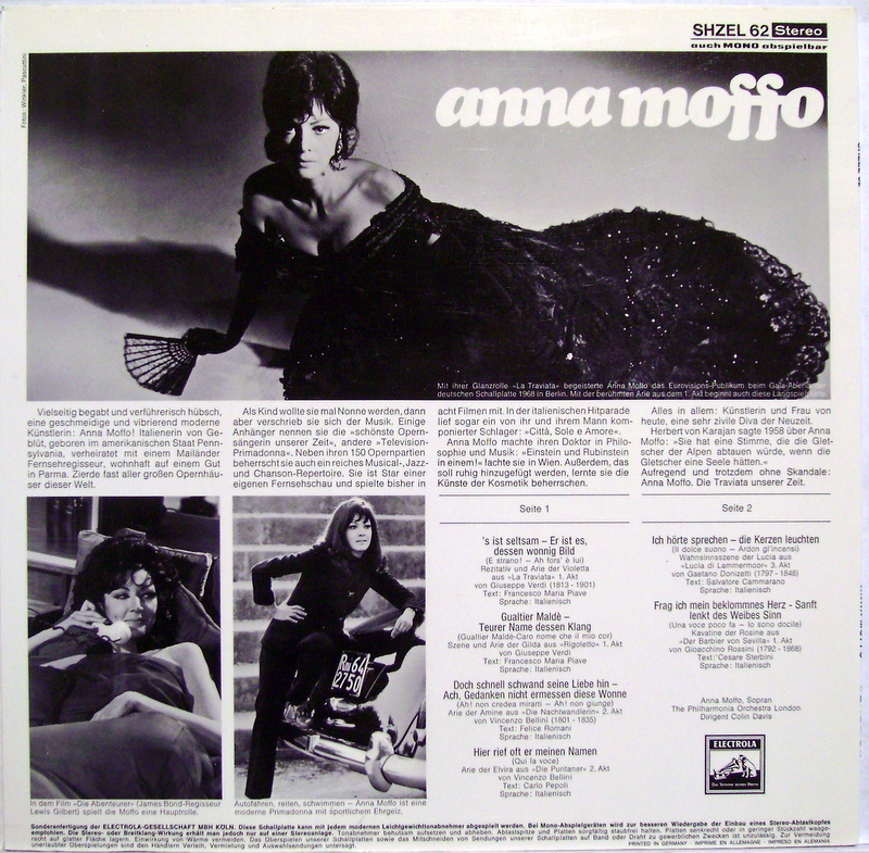 HÖR ZU SHZEL 62 - Anna Moffo - Arien Aus Den Italienischen Opern - Image 2
