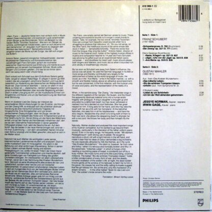 Philips 412 366-1 - Jessye Norman, Irwin Gage, Franz Schubert, G - Image 4