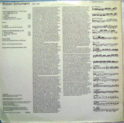 Eterna 8 26 643 - Robert Schumann, Günter Metz - Fugen Über B-A- - Image 2