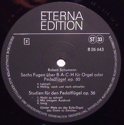 Eterna 8 26 643 - Robert Schumann, Günter Metz - Fugen Über B-A- - Image 3
