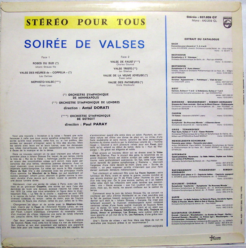 Philips 837.859 GY - Various - Soirée De Valses - Image 2